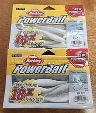 Lot Of 2. Berkley 5" Power Jerk Shad Fluke. 10 Per Pack. White Ice