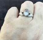 Vintage Sterling Silver 925 Claddagh Ring Size 7.5  MOP