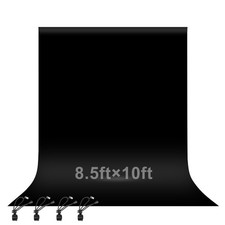 8.5x10ft Black Photo Backdrop Screen for Photography, Large Negros Drapes Par...