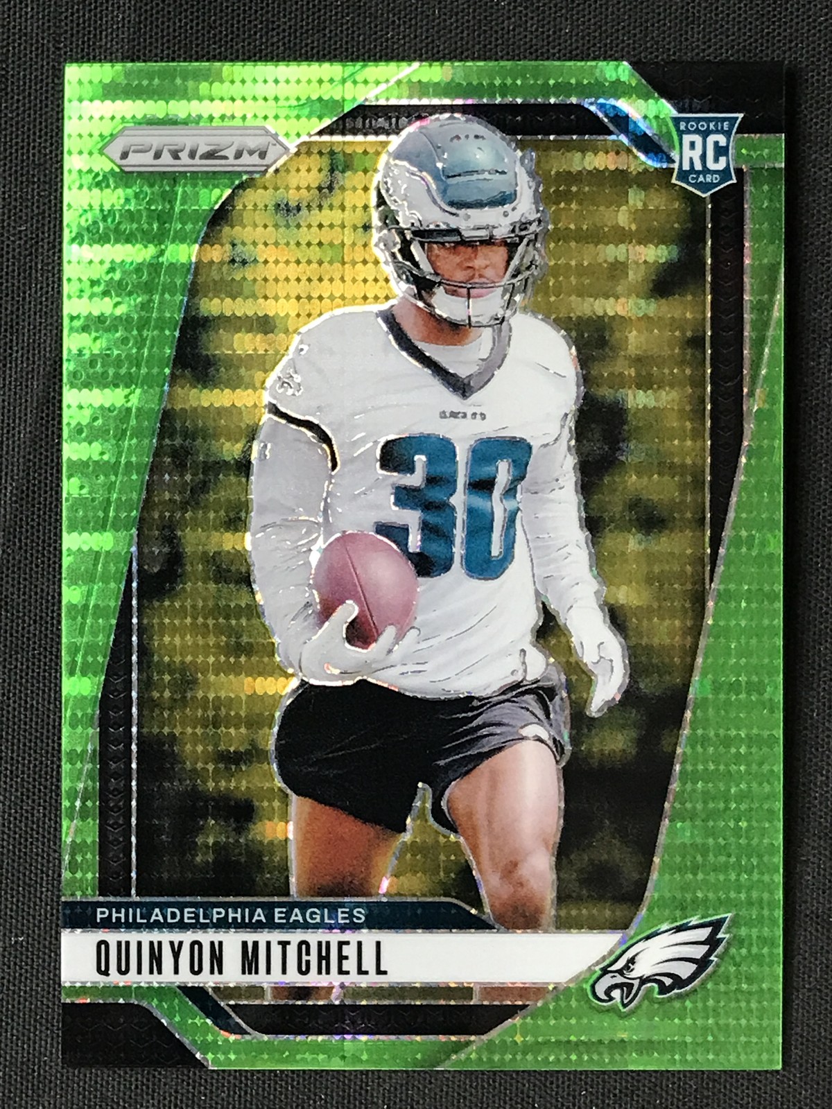 2024 Panini Prizm #381 Quinyon Mitchell Philadelphia Eagles Neon Green Pulsar RC