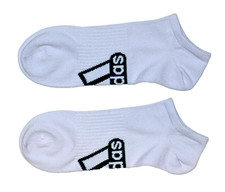 Adidas, Superlite Single Pack NS Socks White-Hunter Green Logo. Size: Mens 6-12.