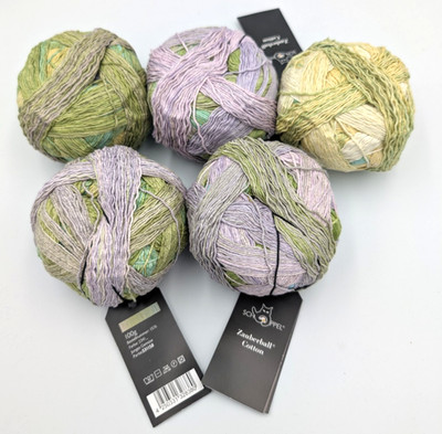 5x100g 500g Schoppel Zauberball Cotton Farbe 2341 Junges Gemüse