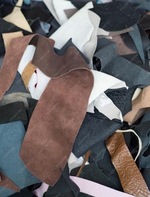 Leather Remnants 3 Lb Lot- Great For Beginners Or Practice Sewing, Small Project