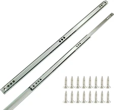 15.7 Inch Drawer Slides, 2pcs Metal Ball Bearing 15.7, Silver 