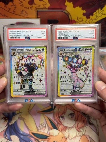 PSA 9 Set - Espeon Ex #175 & Umbreon Ex #176 Black Star Promos Pre Fig Coll 2025