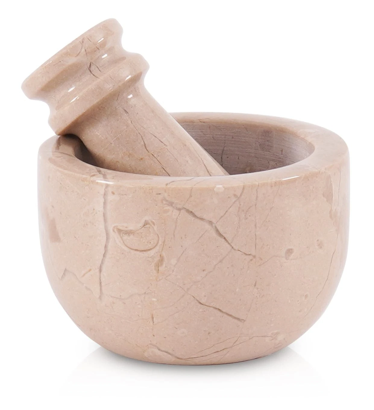 Marble Mortar and Pestle Set Garlic Crusher Herb Grinder Bowl for Kitchen