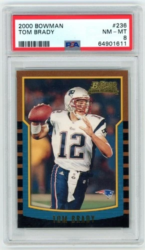 PSA 8 2000 BOWMAN #236 TOM BRADY ROOKIE RC