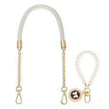 62cm/24.4" PU Leather Braided Purse Straps Light Gray, Light Gold Buckle 