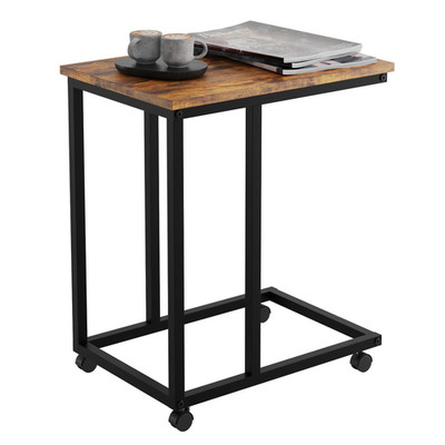 Lenmar, ST1, Beistelltisch, Sofatisch mit Rollen, Couchtisch, C-Form,