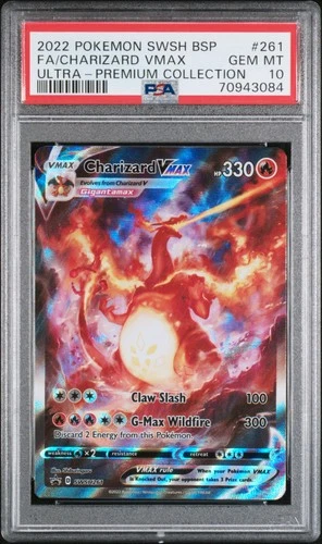 2022 POKEMON SWSH BLACK STAR PROMO #261 FULL ART/CHARIZARD VMAX PSA 10