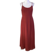 Azazie Size C US XL Maxi Dress Bridesmaid Prom Formal Terracotta TINY FLAW