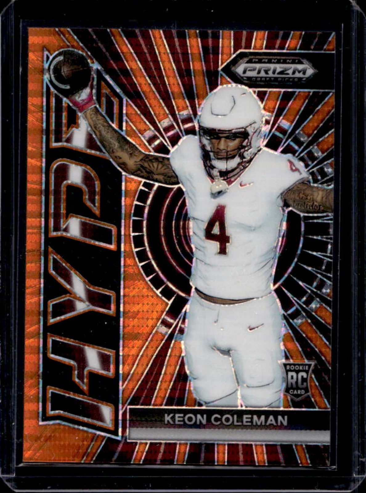 2024 Prizm Draft Picks Keon Coleman Hype RC Orange Pulsar #30/49 Seminoles