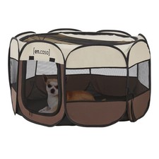 Pop Up Hundelaufstall Telford 58x114x114 cm Innen- und Au&szlig;enbereich en.casa