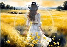 Prairie Cowgirl | A4 Rice Paper | Paper for Decoupage | Decoupage Central