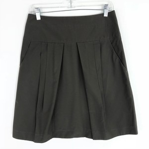 Gunex-Italy-Womens-Pleated-A-Line-Brown-Skirt-w-Pockets-Size-6-US