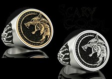 New Wolf Skull Claw Viking Tribal Mens Ring