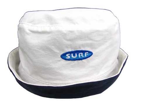 M&S Baby Sun Hat 6-12 Months Reversible Blue White Summer Hat Surf Sea Holiday - Picture 2 of 6