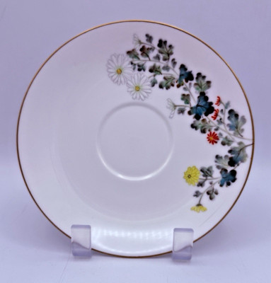 Noritake Nippon Toki Kaisha Floral Daisies Gold Trim Saucer Plate Vintage