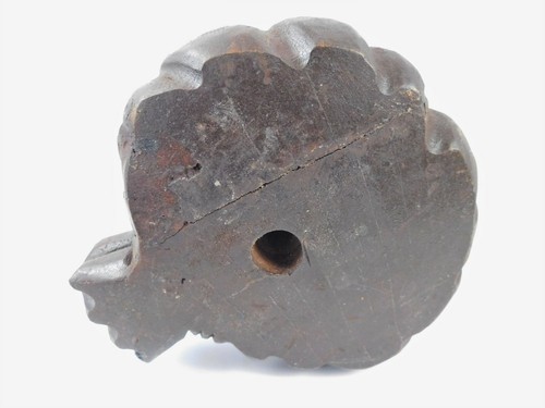 Antike geschnitzte Hartholz gold vergoldet lachender Buddha Statue Endstück - Bild 8 von 12