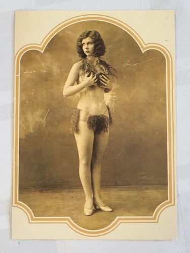 EARLY BURLESQUE HYPE CARD STREET HANDOUT GIVEAWAY DANCING GIRL PHOTO ANTIQUE - Picture 7 of 14