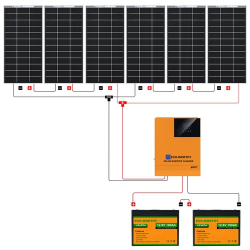 1200W Watt Bifacial Solar Panel Kit MPPT System & Lithium Battery Home Off Grid - Picture 2 of 12
