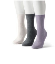 Women Sonoma Goods For Life  3-Pack Cable Knit Socks Shoe Size 4-10 Assorted New