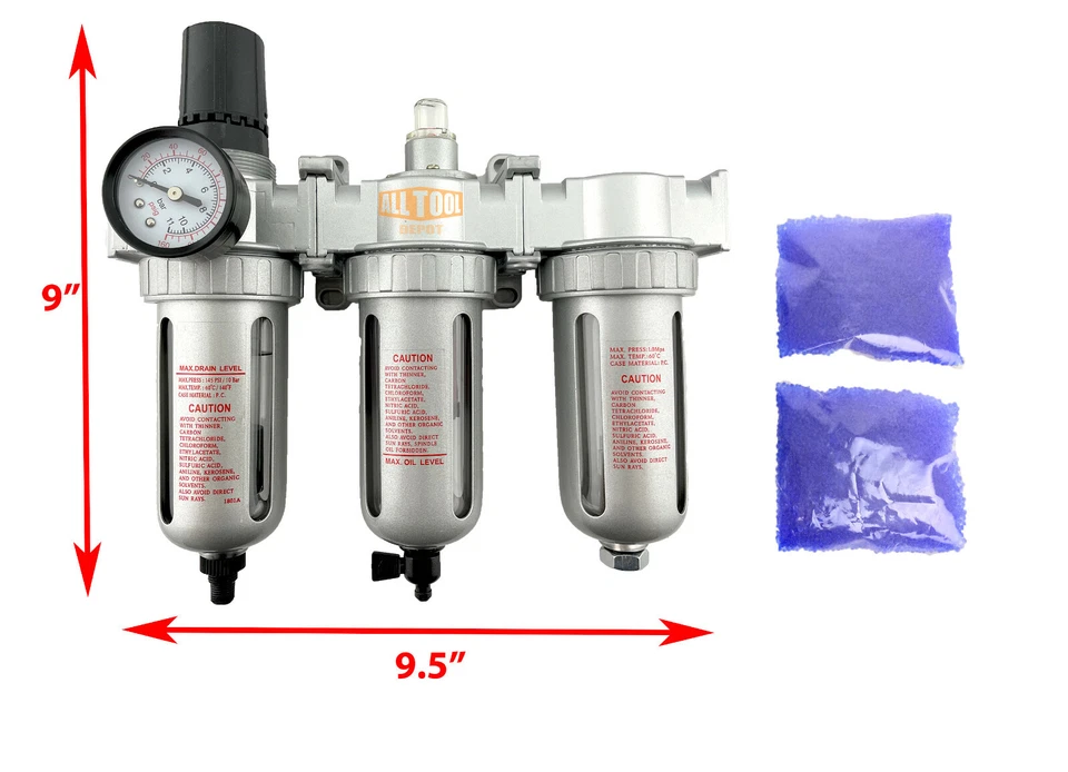 1/4" Compressed Air Filter Regulator/Desiccant Dryer/Coalescing Filter Auto - Image 2 of 4