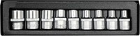 TORX-STECKSCHLÜSSEL Bitsortiment SET Satz C.V. E10-E24 9-Teilig Yato YT-0521