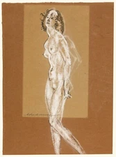 Standing Female Nude : Arthur B. Davies : 13x19 Archival Art Print