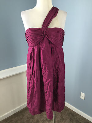 Bcbg Maxazria Burgundy Purple One Shoulder Cocktail Dress M