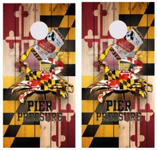 KT Cornhole Wraps Maryland Themed laminated Cornhole Vinyl Wraps / Sticker