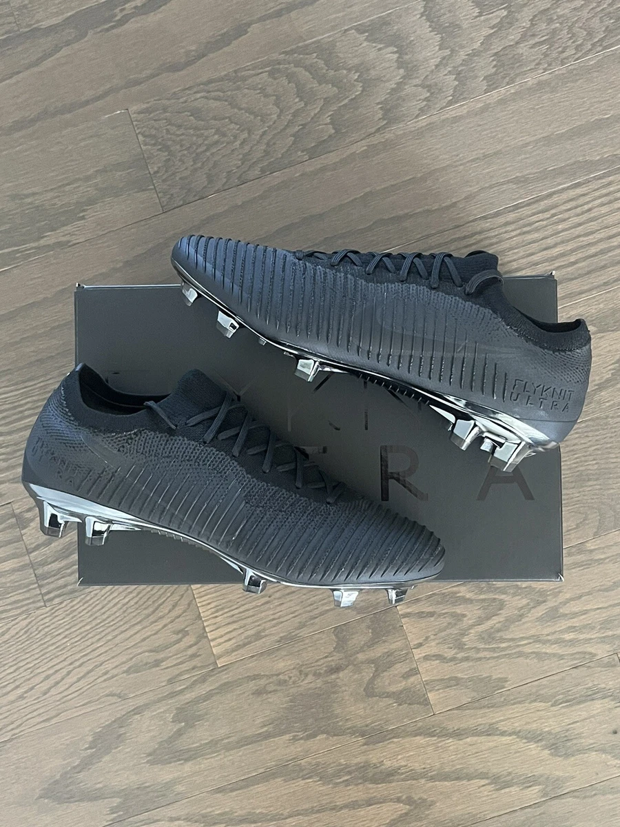 Nike Mercurial Vapor Flyknit Ultra FG Limited Black Silver AH5516-003 US 10