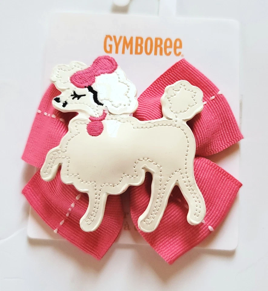 Gymboree Girl  "Posh and Playful" Poodle Curlies Hair Barrettes Pink Bow NWT - Image 2 of 3