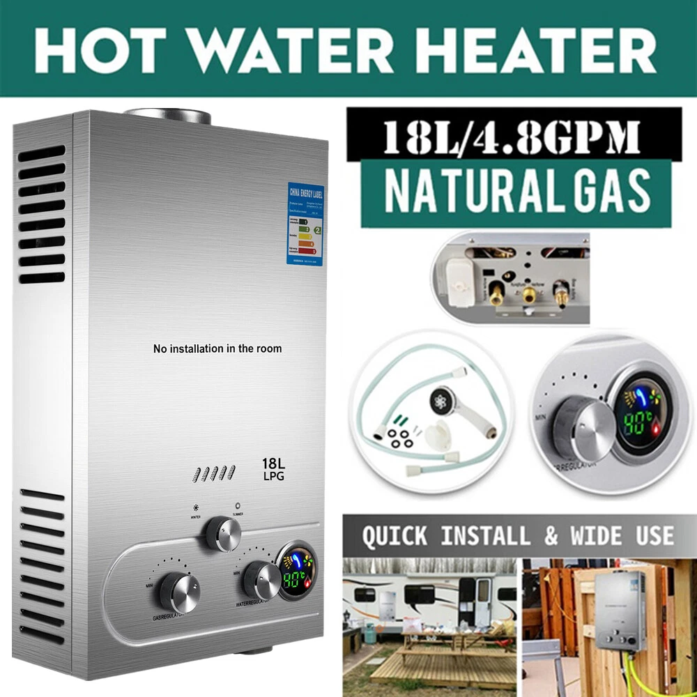 18L LPG Propane Gas Hot Water Heater Instant Heat Tankless Boiler w/ Shower  Kit | eBay