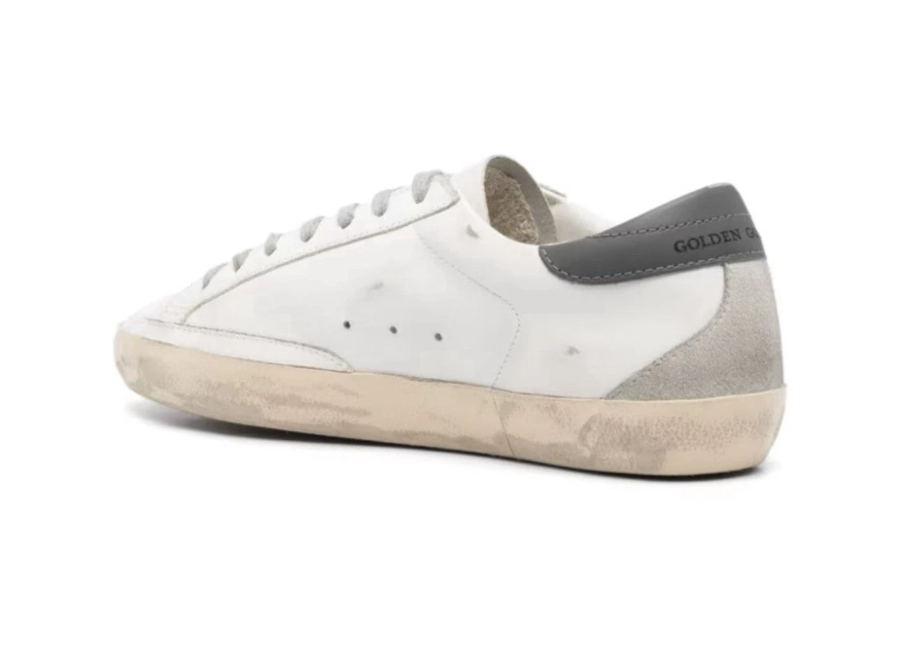 GOLDEN GOOSE Gol Goose Sneaker Uomo Superstar Bianco Grigio Nuovo con scatola Originale Taglia 40 US 7