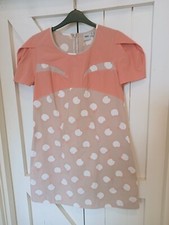 Asos LADIES Peach/Beige Retro Short Sleeved COTTON Tunic DRESS - SIZE 12