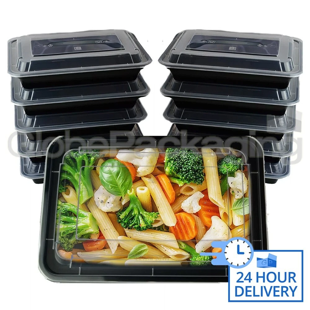 50 x REUSABLE 28oz (828ml) MEAL PREP MICROWAVE FOOD CONTAINERS WITH LIDS 24HR