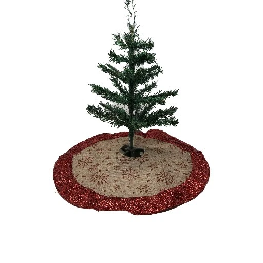 Green Christmas Tree And Tree Skirt. 19 Inches High Table Top Desk New - Image 4 of 4