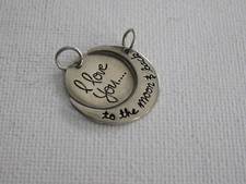 Sterling Silver Family Friendship Pendant I Love You To the Moon and Back