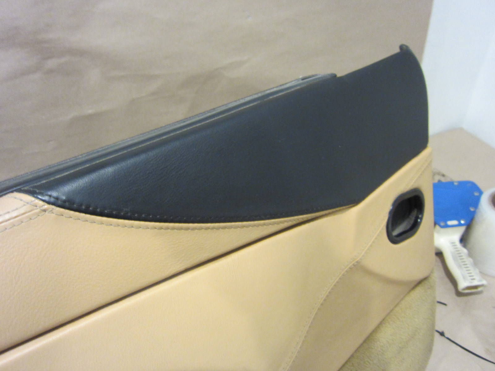 Ferrari 456 - LH Interior Door Panel - Beige and Tan. Part# 65470305