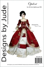Opulent Gown Doll Clothes Sewing Pattern for 45.5cm Iplehouse FID Dolls