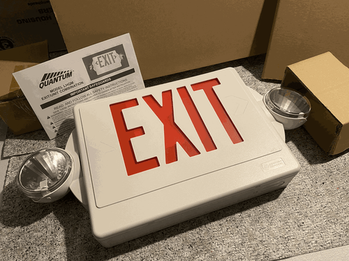 Lithonia Lighting LHQM LED Quantum White LED Exit and Emergency Light Combo - Picture 1 of 7