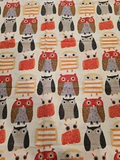 New, Unwashed Dear Stella Design Whimsical Owls. 1 Yd 12 In