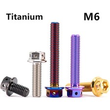 Titanium Drilled Hex Head Flange Bolt M6 10/12/15/20/25/30/35/40/45/50/55-70mm