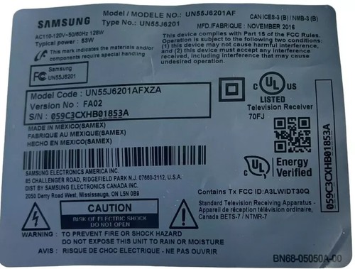 Samsung UN55J6201AFXZA TV T-Con Board BN97-11660A BN95-03683A - Picture 2 of 12