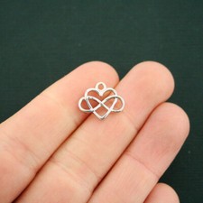 BULK 20 Infinity Heart Charms Silver Tone Forever Love - SC6672