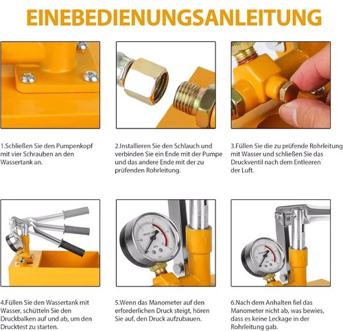 25bar Befüllpumpe Handpumpe Prüfpumpe Testpumpe Heizung Wasser Pumpe Solar - Bild 4 von 14