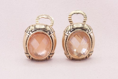 Vintage Napier Gold Pink Glass Rhinestone Clip-on Earrings - Picture 3 of 16