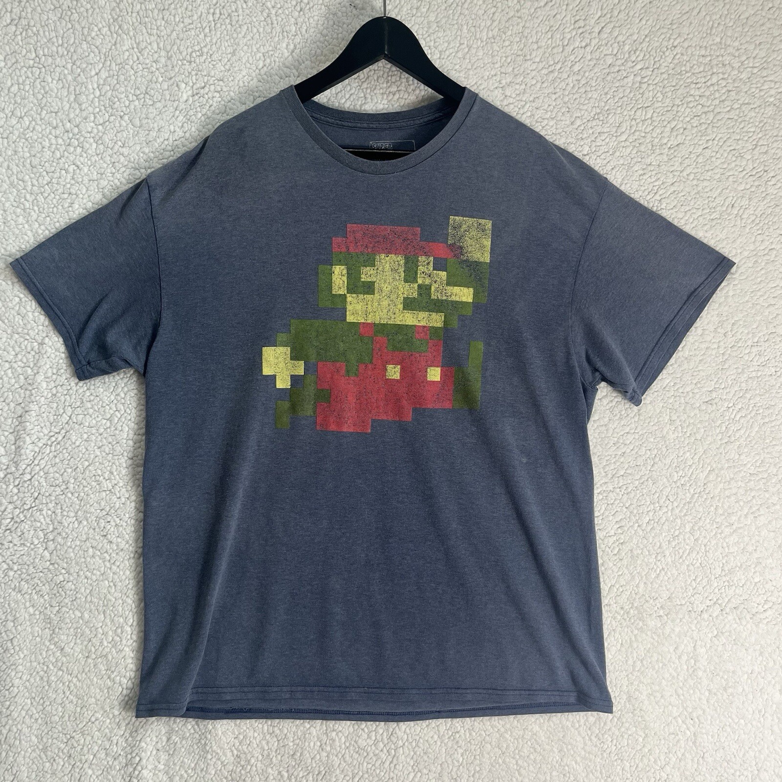 Super Mario Bros T-shirt Men’s XL Grey Nintendo Gaming Retro Graphic Tee