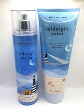 BATH AND BODY WORKS MIDNIGHT SWIM BODY MIST  CREAM SET OF 2 